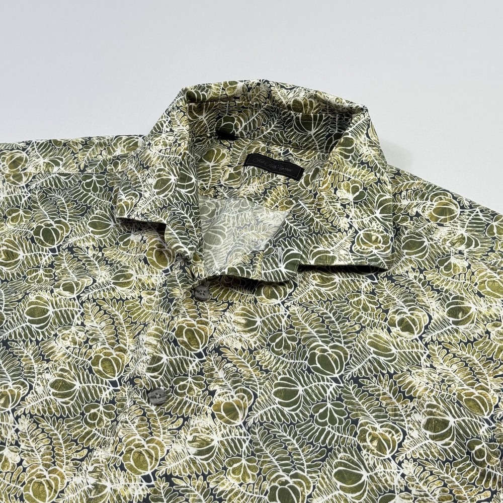 Saks Fifth Avenue Shirt Mens Extra Large Button Up Floral Print Casual Dress